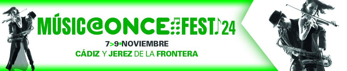 Cartel del músic@ONCE est 2024 con las fechas y los lugares de celebración